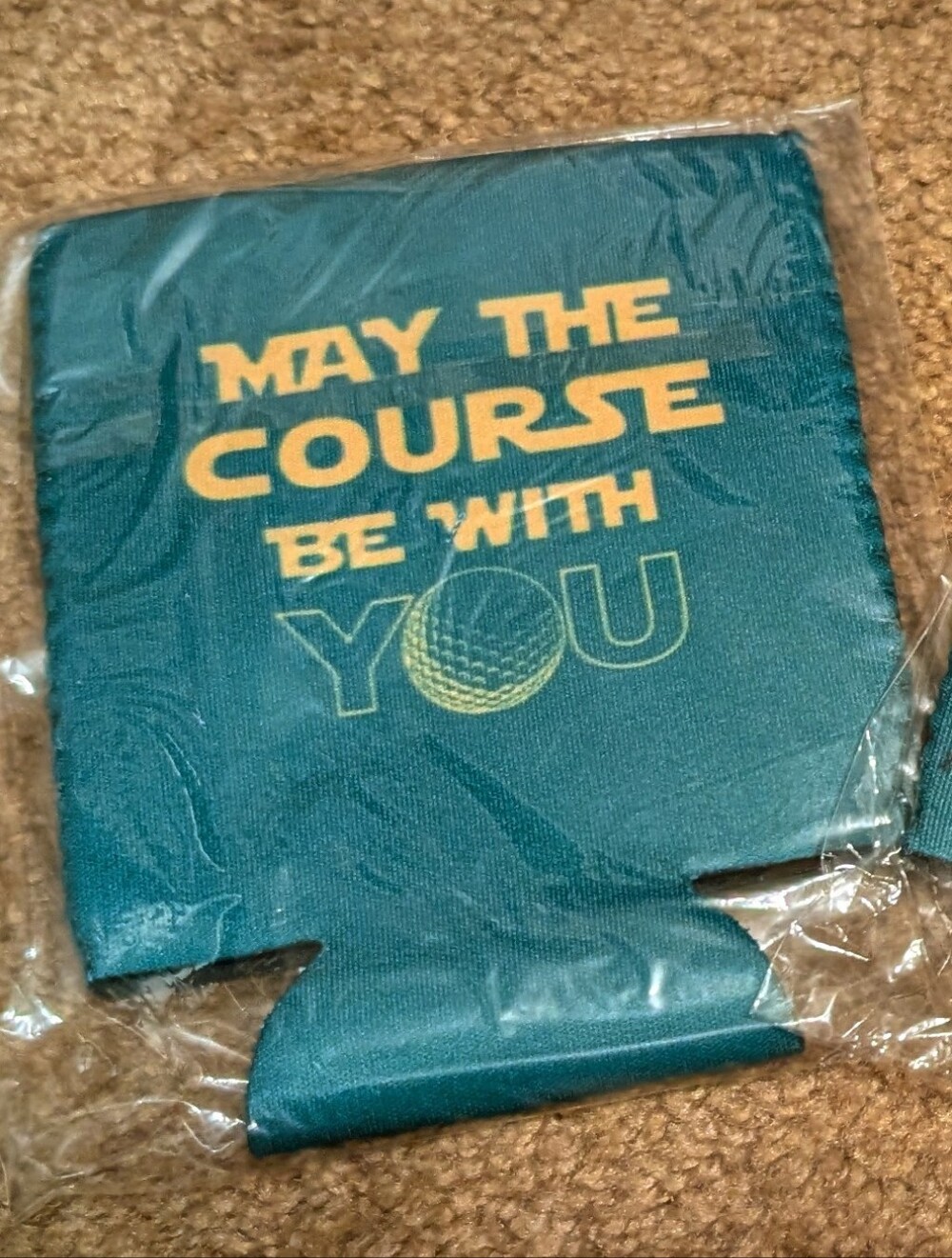 Set of 2 "May The Course Be With You" Golf Can Coolers (Brand New)